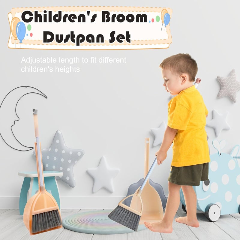 Xifando Mini Broom with Dustpan for Kids,Little Housekeeping Helper Set (Light Blue) - Image 4